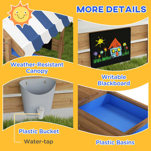 sandbox with canopy and protective cover