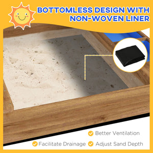 toddler sandbox with canopy and play features