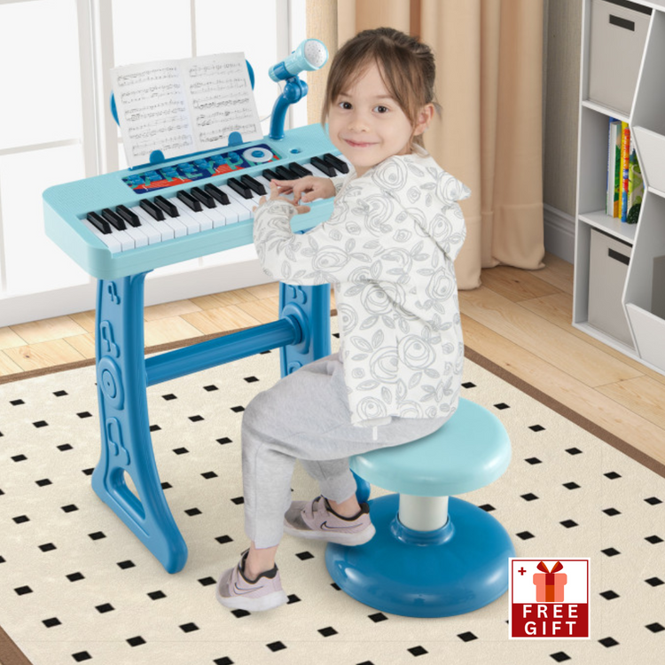 Kids Piano Keyboard 37-Key Kids Toy Keyboard Piano with Microphone for 3+ Kids