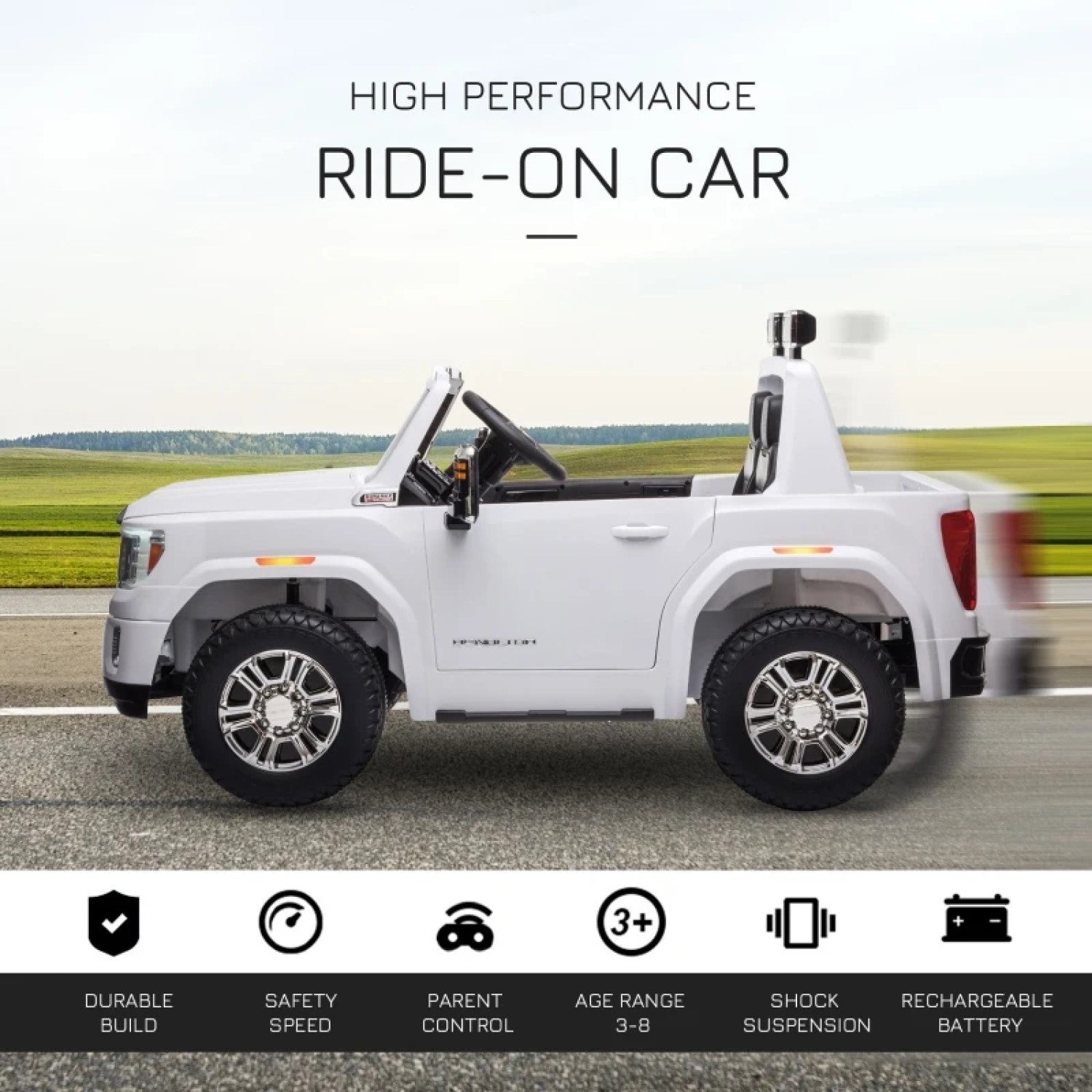 12V Licensed GMC Sierra HD Battery Kids Ride On Car