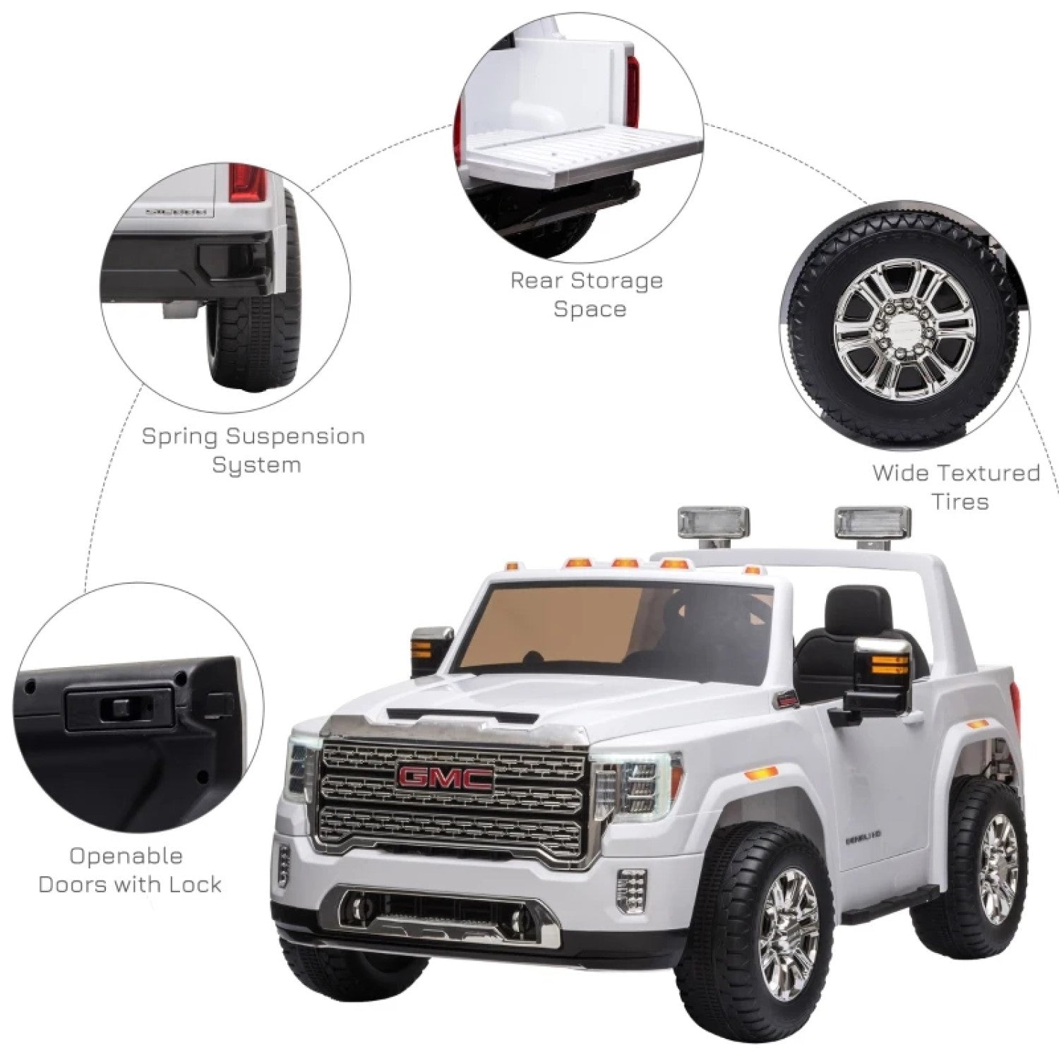 12V Licensed GMC Sierra HD Battery Kids Ride On Car