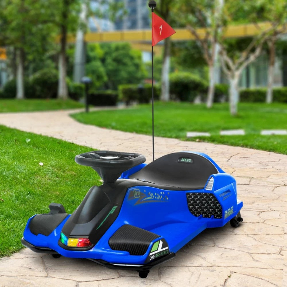 12V Electric Drifting Ride-On Go Kart with Slow Start, Music, Lights