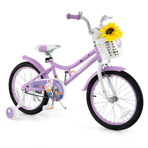 18 inch girls bike with basket and training wheels