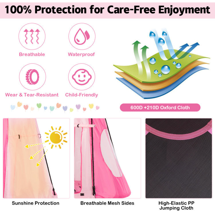2-in-1 40-Inch Kids Hanging Chair and Detachable Swing Tent for Outdoor Fun