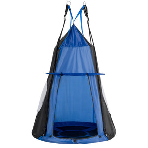2-in-1 40-Inch Kids Hanging Chair and Detachable Swing Tent for Outdoor Fun