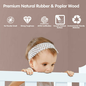 2-in-1 Convertible Wooden Toddler Bed with 2 Side Guardrails for Extra Safety