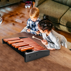 25-Note Wooden Xylophone for Kids - Educational Percussion Instrument with 2 Mallets