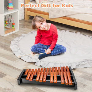 25-Note Wooden Xylophone for Kids - Educational Percussion Instrument with 2 Mallets