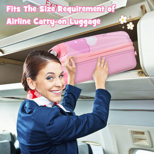 18-Inch Kids Luggage Set with 12-Inch Backpack – 2-Piece Travel Set for Children