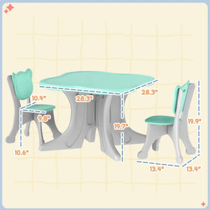 3-Piece Kids Table and Chairs Set, Light Blue – Perfect for Ages 3-6, Playroom Furniture