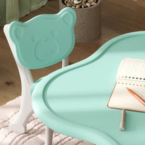 3-Piece Kids Table and Chairs Set, Light Blue – Perfect for Ages 3-6, Playroom Furniture