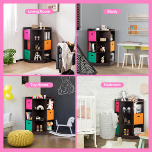 3-Tier Kids Storage Shelf Organizer with 3 Baskets – Corner Cabinet for Children’s Room