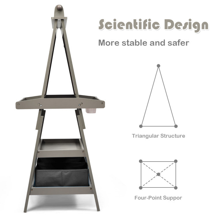 3-in-1 Double-Sided Art Easel with Storage for Kids Versatile Art Station