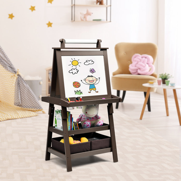 3-in-1 Double-Sided Art Easel with Storage for Kids Versatile Art Station