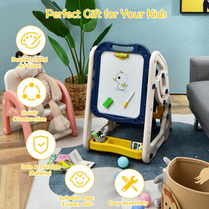 3-in-1 Kids Art Easel Double-Sided Tabletop with Art Accessories & Storage