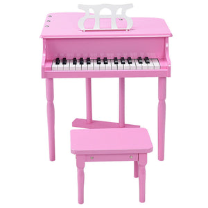 30-Key Kids Piano Keyboard Toy with Bench, Lid & Music Rack - Educational Fun