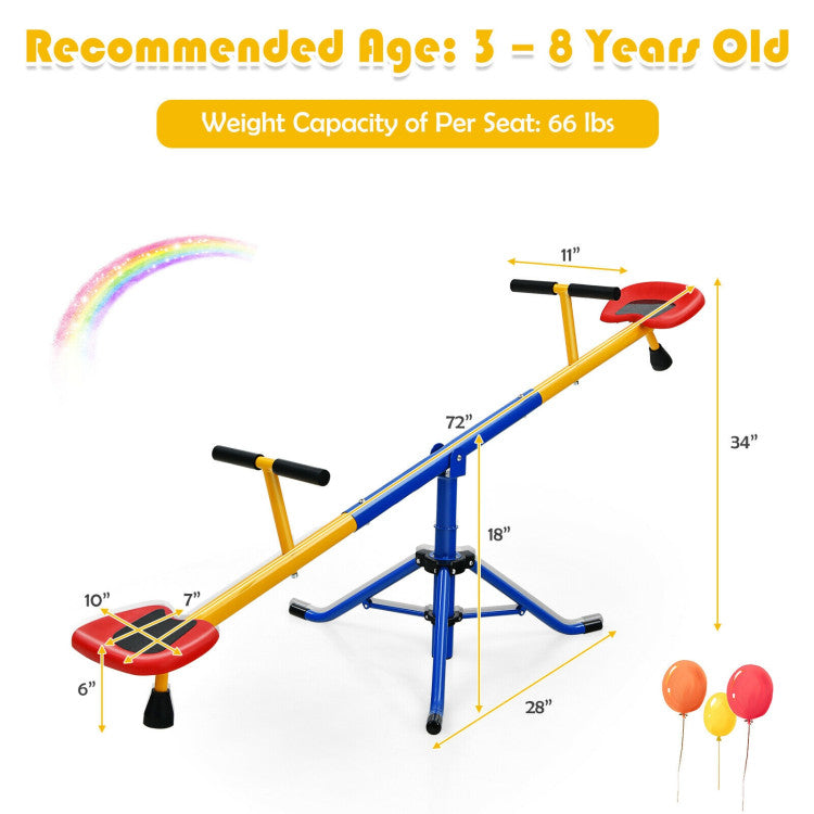 360° Rotation Kids Seesaw Swivel Teeter Totter | Playground Equipment for Fun