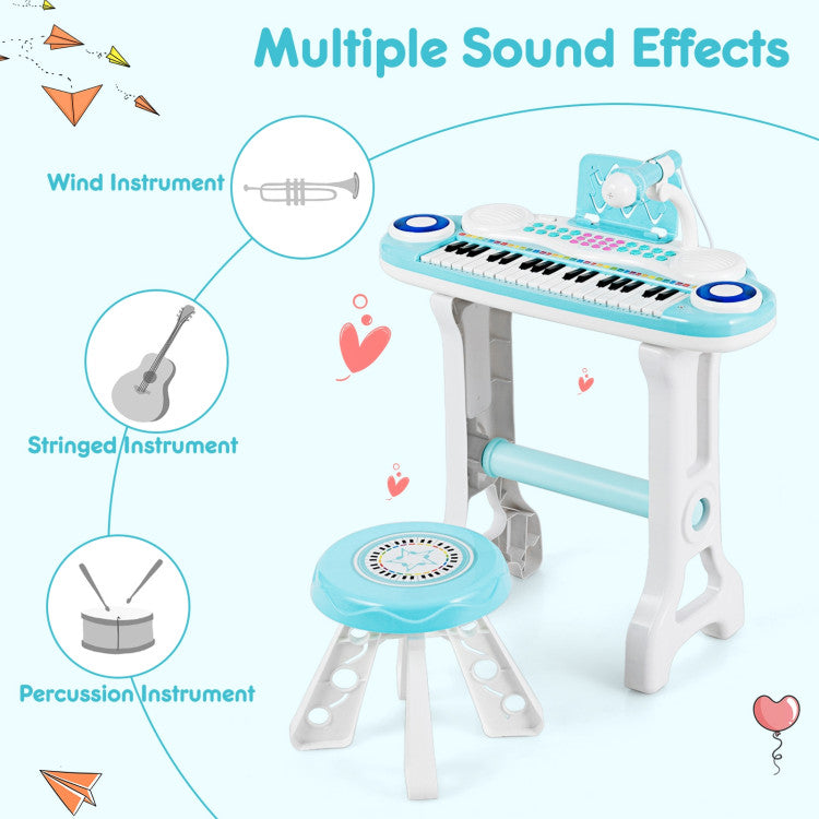 37-Key Electronic Piano Keyboard Playset for Kids – Musical Toy with Fun Features
