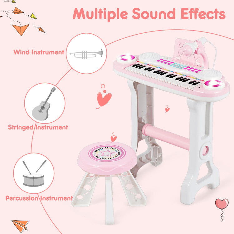 37-Key Electronic Piano Keyboard Playset for Kids – Musical Toy with Fun Features