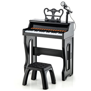 37 keys kids piano keyboard with microphone and detachable music stand for children