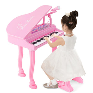 37-Key Kids Piano Keyboard with Stool, Lid & Adjustable Bench - Ideal for Beginners