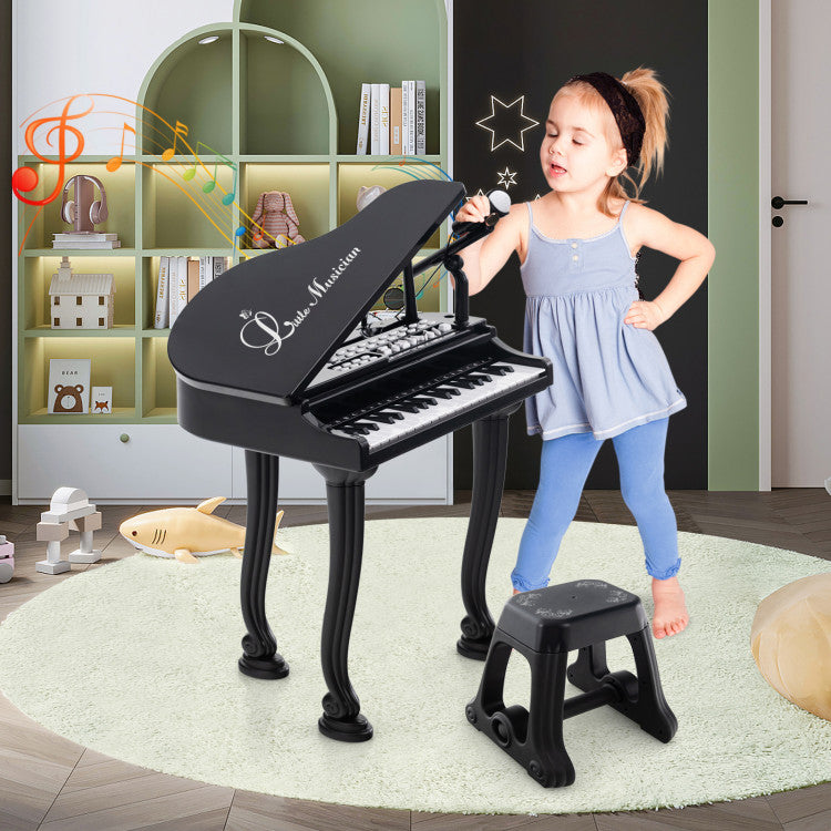 37-Key Kids Piano Keyboard with Stool, Lid & Adjustable Bench - Ideal for Beginners
