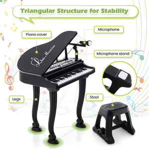 37-Key Kids Piano Keyboard with Stool, Lid & Adjustable Bench - Ideal for Beginners
