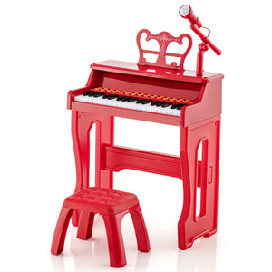 37-Key Kids Piano Keyboard with Microphone & Detachable Music Stand - Music Toy