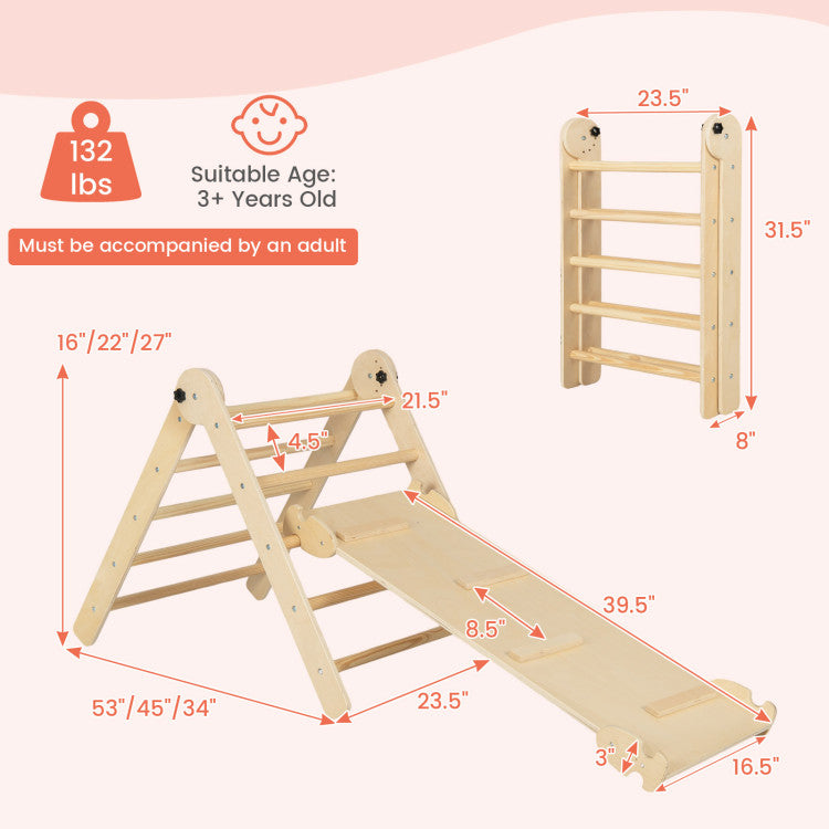 3-in-1 Triangular Climbing Toys for Toddlers – Climber, Slide, and Rocker Play Set