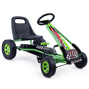 4-Wheel Kids Pedal Go-Kart Racer Car Ride-On Outdoor Play Toy for Ages 3-8