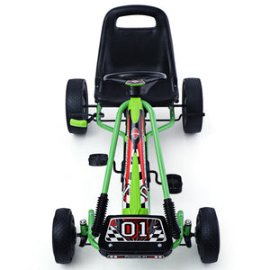 4-Wheel Kids Pedal Go-Kart Racer Car Ride-On Outdoor Play Toy for Ages 3-8
