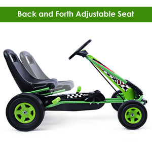 4-Wheel Kids Pedal Go-Kart Racer Car Ride-On Outdoor Play Toy for Ages 3-8