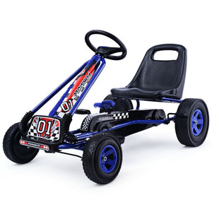 4-Wheel Kids Pedal Go-Kart Racer Car Ride-On Outdoor Play Toy for Ages 3-8