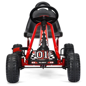 4-Wheel Pedal Powered Go-Kart Ride-On Car with Adjustable Seat for Kids Ages 3-8