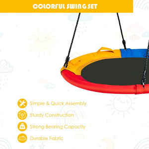 40in Saucer Tree Swing for Kids - Outdoor Round Platform with Pillow and Handle