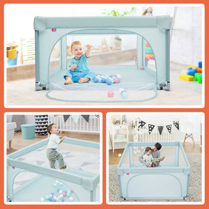 47x47 Inch Baby Playpen with 50 Ocean Balls – Safe Play Area for Infants
