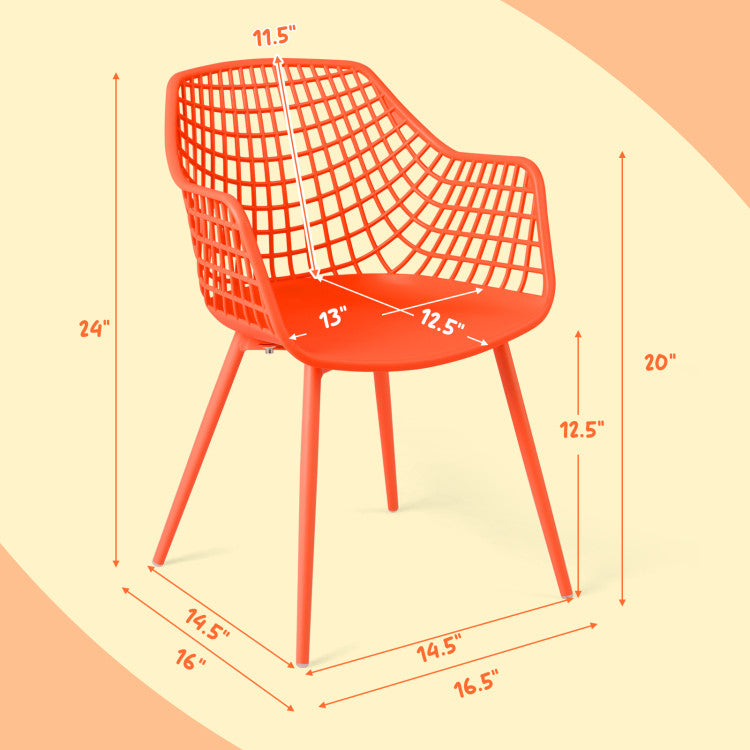 4-Piece Kids Chairs with Ergonomic Armrests and Curved Backrest for Comfort