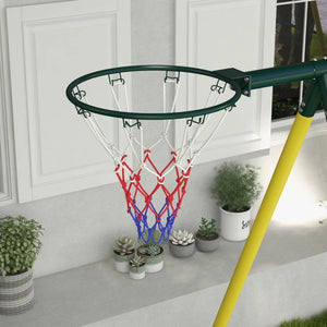 5-in-1 Metal Swing Set for Backyard, Holds 440 lbs, Ages 3-8, Yellow