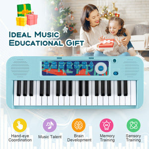 Kids Piano Keyboard 37-Key Kids Toy Keyboard Piano with Microphone for 3+ Kids