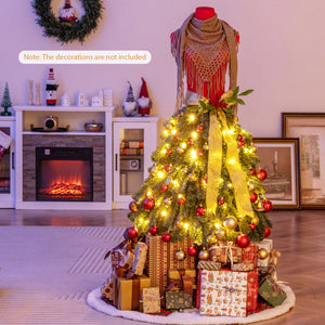 5 FT Pre-Lit Artificial Christmas Tree Dress Form – Mannequin Style Holiday Decor