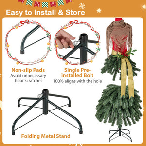 5 FT Pre-Lit Artificial Christmas Tree Dress Form – Mannequin Style Holiday Decor