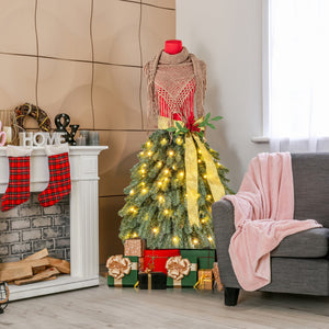 5 FT Pre-Lit Artificial Christmas Tree Dress Form – Mannequin Style Holiday Decor
