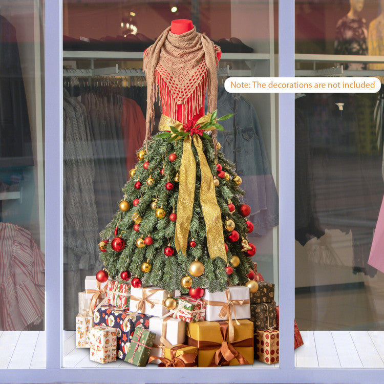 5 FT Pre-Lit Artificial Christmas Tree Dress Form – Mannequin Style Holiday Decor