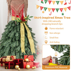 5 FT Pre-Lit Artificial Christmas Tree Dress Form – Mannequin Style Holiday Decor