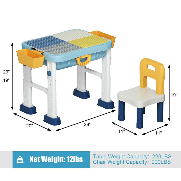6-in-1 Kids Activity Table Set with Chairs – Multi-Functional Play and Study Desk