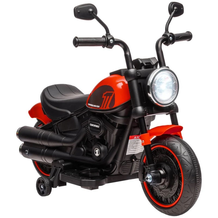 6V Kids Motorcycle with Training Wheels, Single-Button Start, and Safe Design