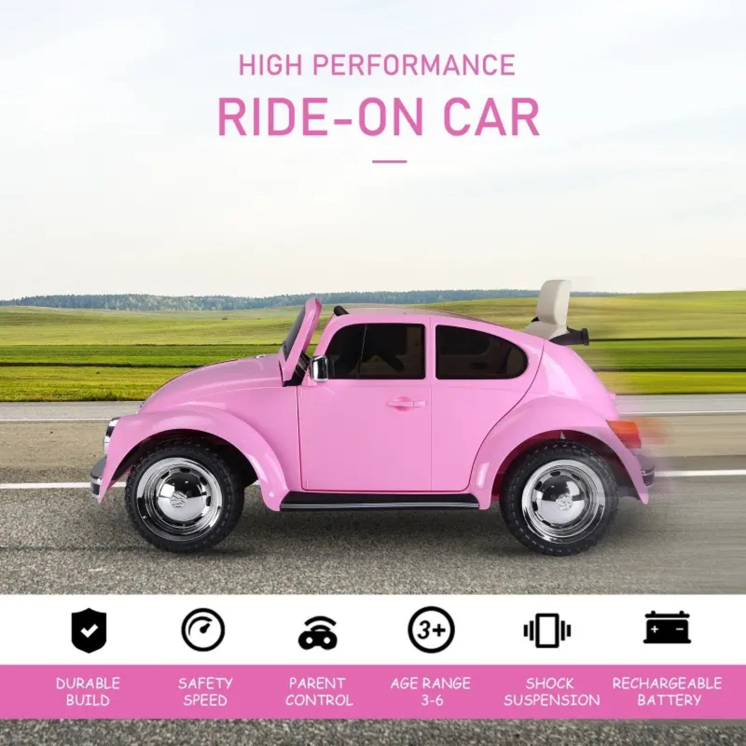 6V Licensed Volkswagen Beetle Ride-on Kids Electric Car