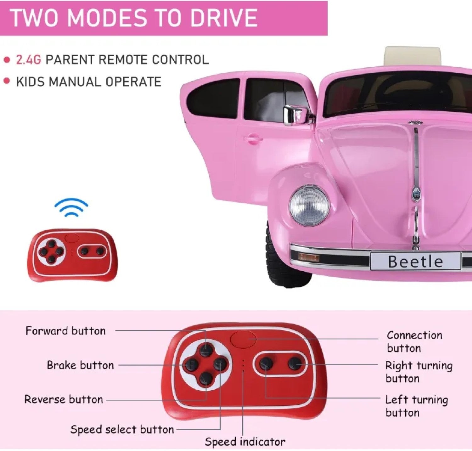 6V Licensed Volkswagen Beetle Ride-on Kids Electric Car