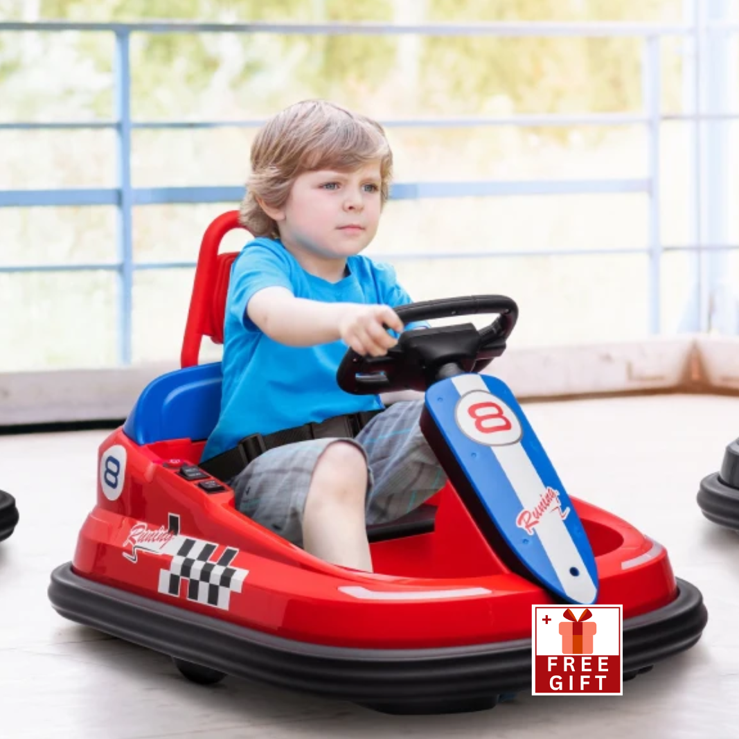 6Volt Bumper Car for Kids, 360° Rotation Electric Ride On Bumper, Red