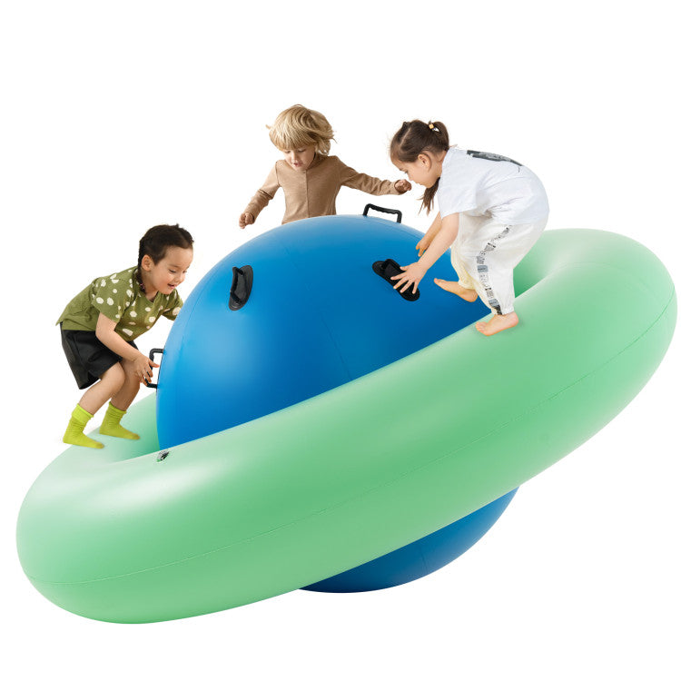 7.5-Foot Giant Inflatable Dome Rocker Bouncer for Kids with 6 Built-in Handles